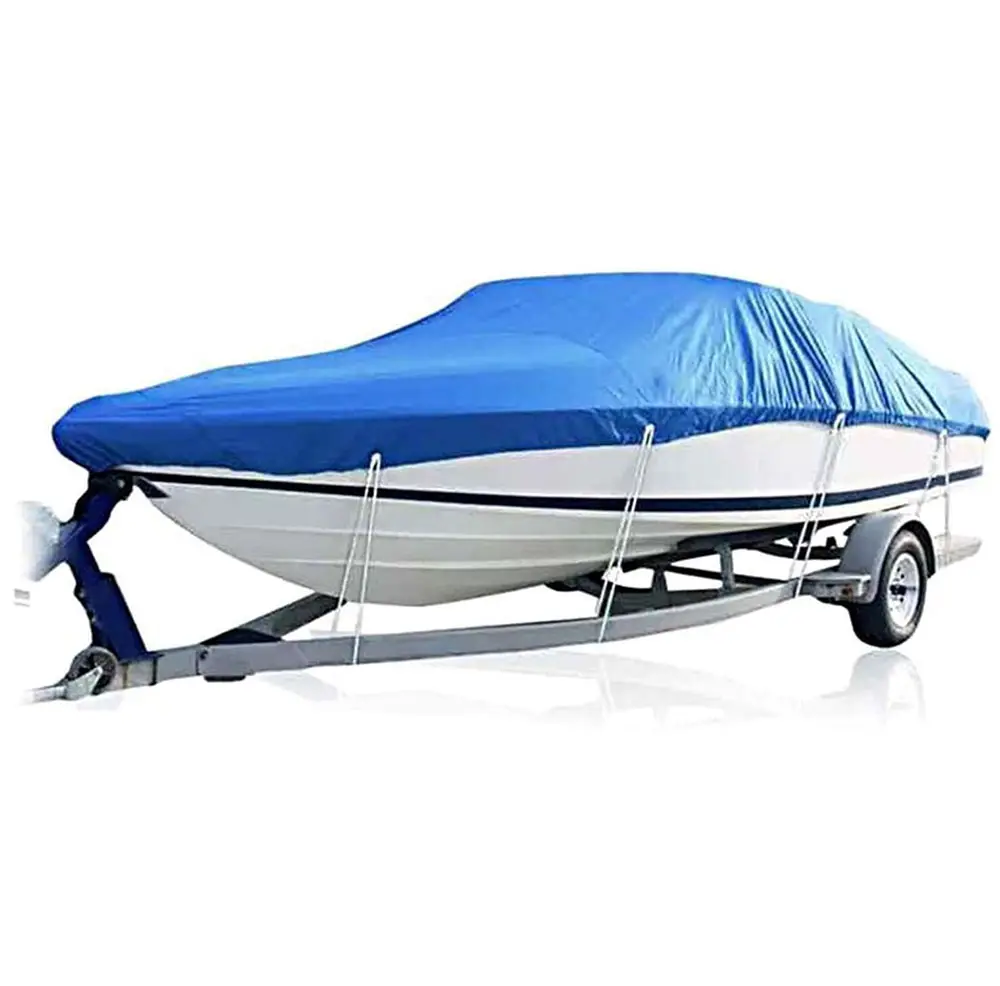 HOTO Waterproof 600D Oxford UV proof V-shaped Boat Cove custom logo Boat Cover For Trailerable Fishing Ski Boat Runabout Covers