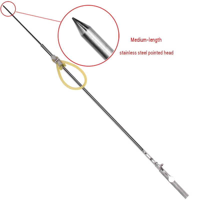 One medium-length stainless steel trombone-two rubber bands