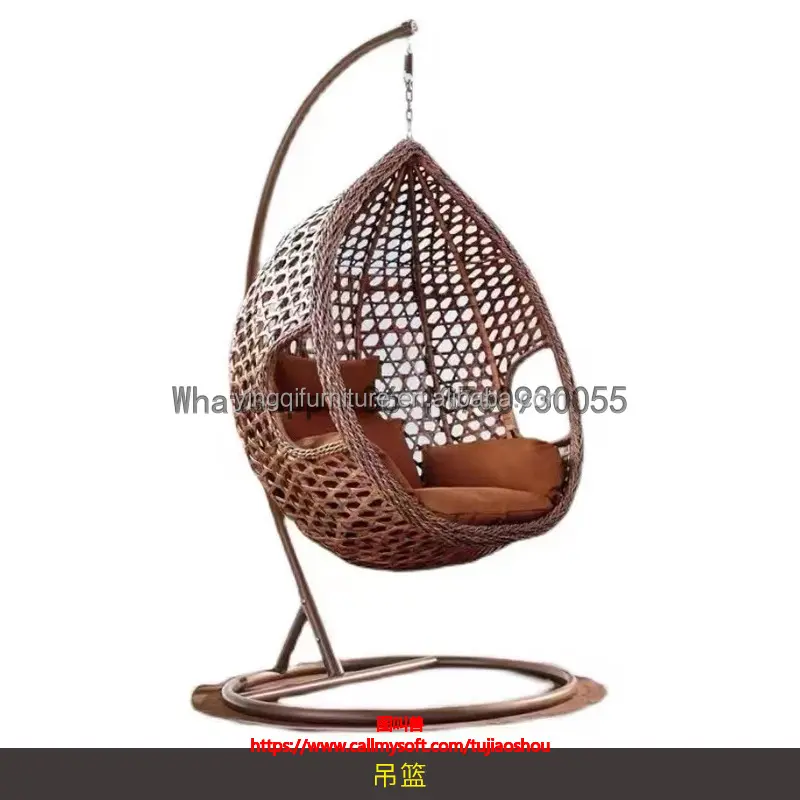 Chaise balançoire suspendue en rotin et osier avec support en métal, pour Patio intérieur et extérieur, pas cher