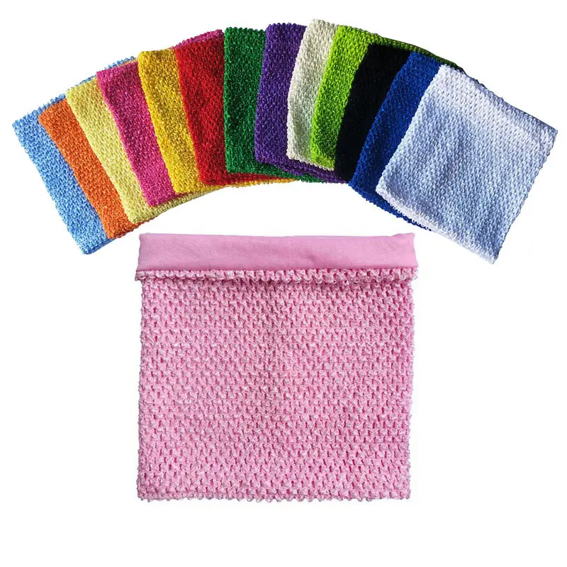 Wholesale Rainbow Candy Colors 8'' 10'' 12'' Baby Girls Kids Lined Crochet Tube Tops for Crochet Pettiskirt Tutu Tops