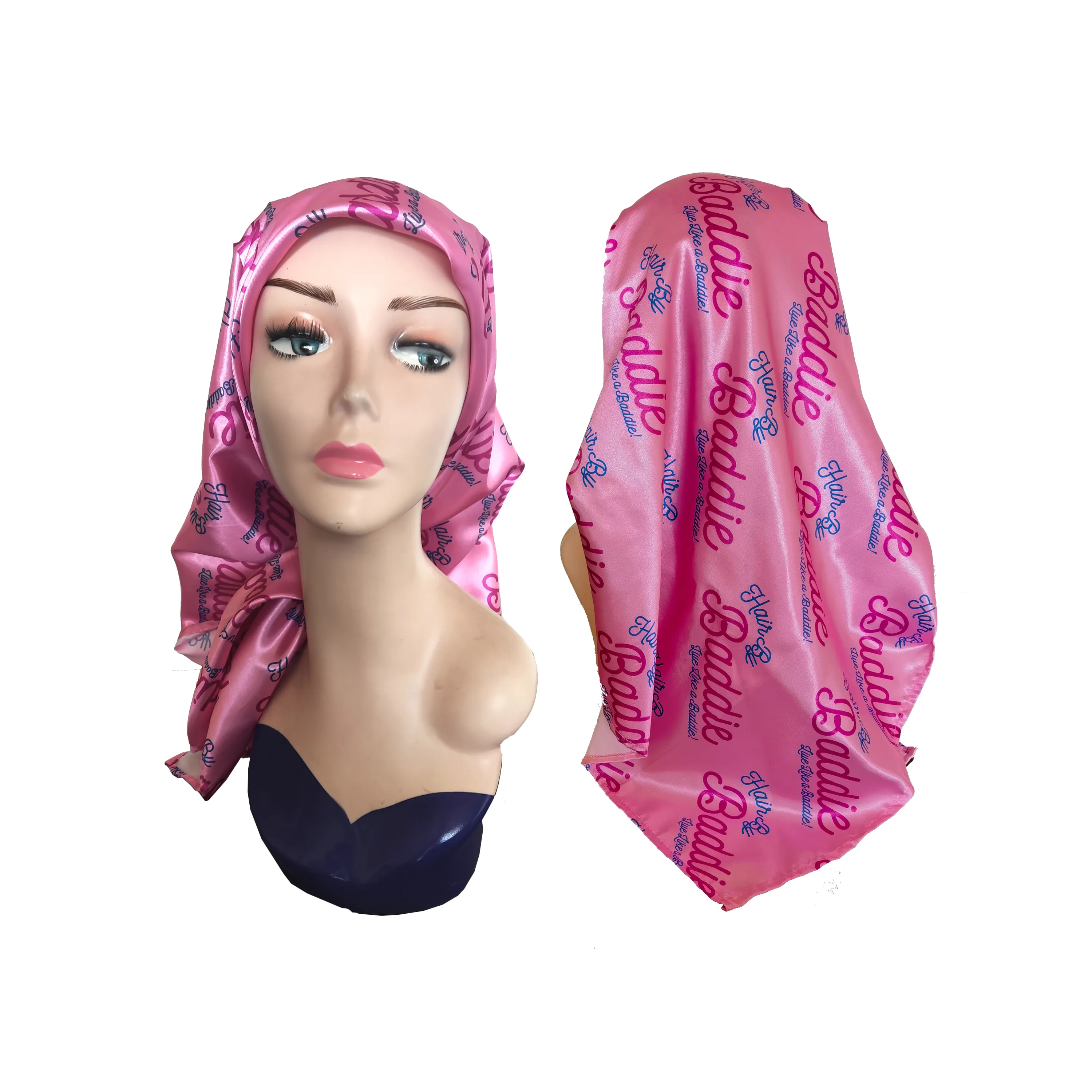 Écharpe en soie à col personnalisé, foulard de créateur imprimé pour femmes dames carré en Satin sergé pur 90x90 écharpes