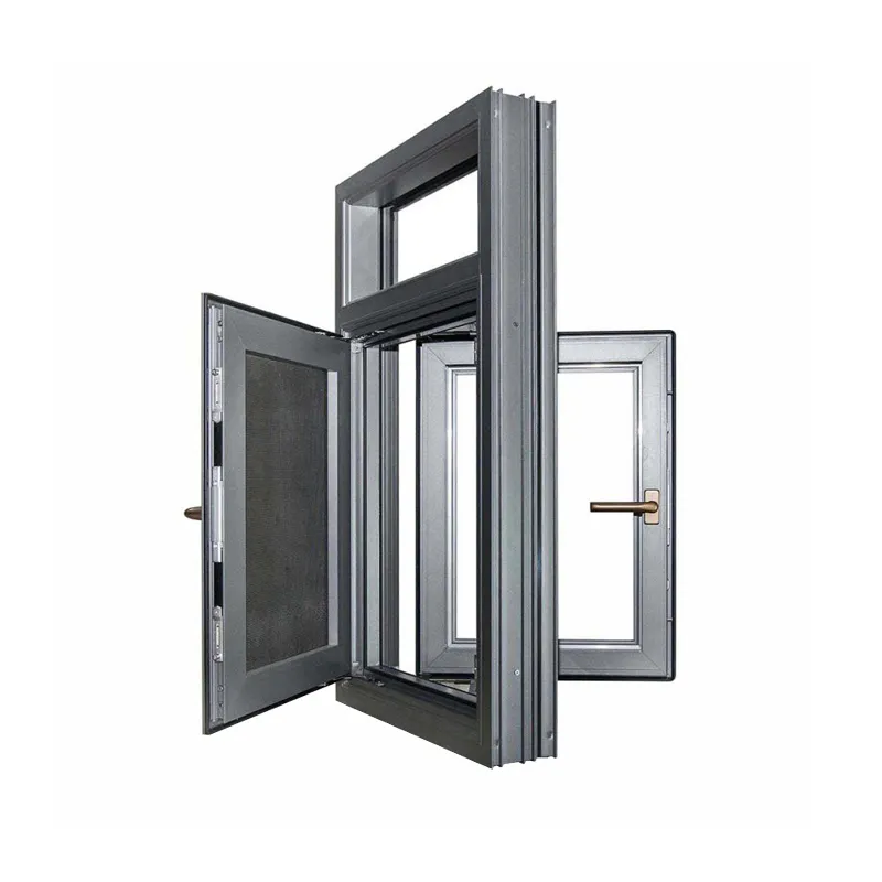 Finestra scorrevole/battente altri in vendita tendenza Design in vetro a doppio strato finestre semplici in alluminio finestre e porte a battente per interni