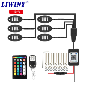 Liwiny ไฟร็อค RGBW 4 6 8 10 12pods ไฟ LED RGB ร็อคควบคุมแอพพลิเคชั่น12V 9W ชุดอันเดอร์บอดี้สำหรับรถบรรทุก ATV UTV offr-OAD - Product Image 2