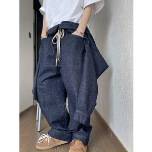 11 oz ağır Denim tek parça kot Retro bahar ilham katı desen dokuma gevşek Fit rahat tarzı tüm maç tasarım - Product Image 5