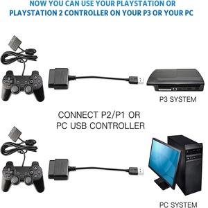 厂家直销P2至P3 PC单头适配器电缆稳定游戏控制器转换器适用于PS2 PS3 - Product Image 6