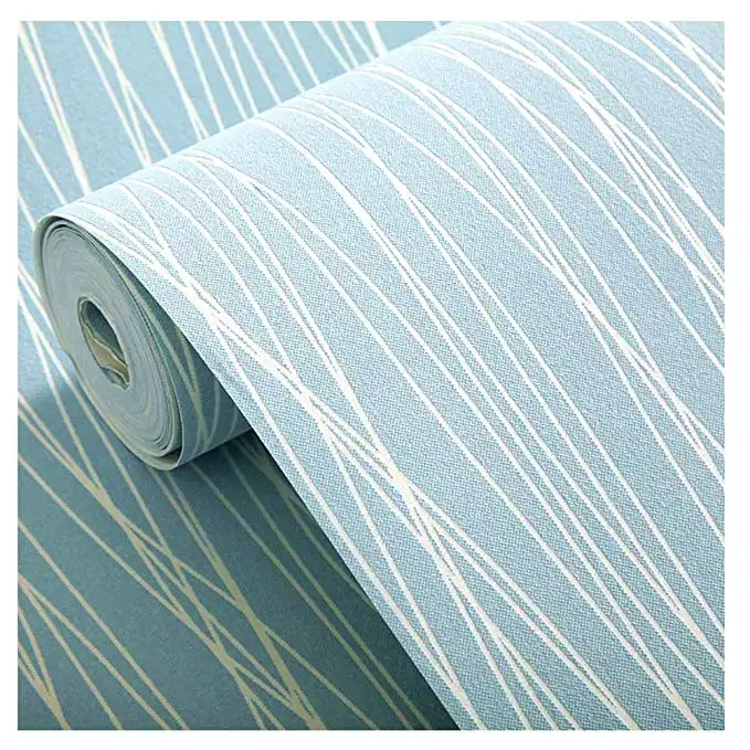 Rouleau de papier peint en tissu Non tissé, colorants naturels, Design à rayures, couleurs unies, papier peint moderne pour salon ou chambre