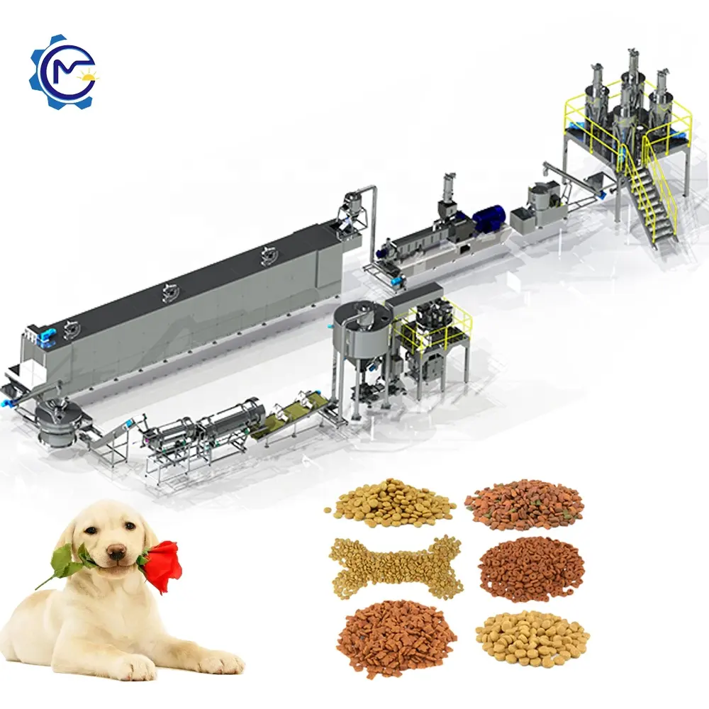 Otomatik köpek evcil hayvan gıda imalat makineleri evcil hayvan gıda üretim hattı makinesi çin'de üretmek