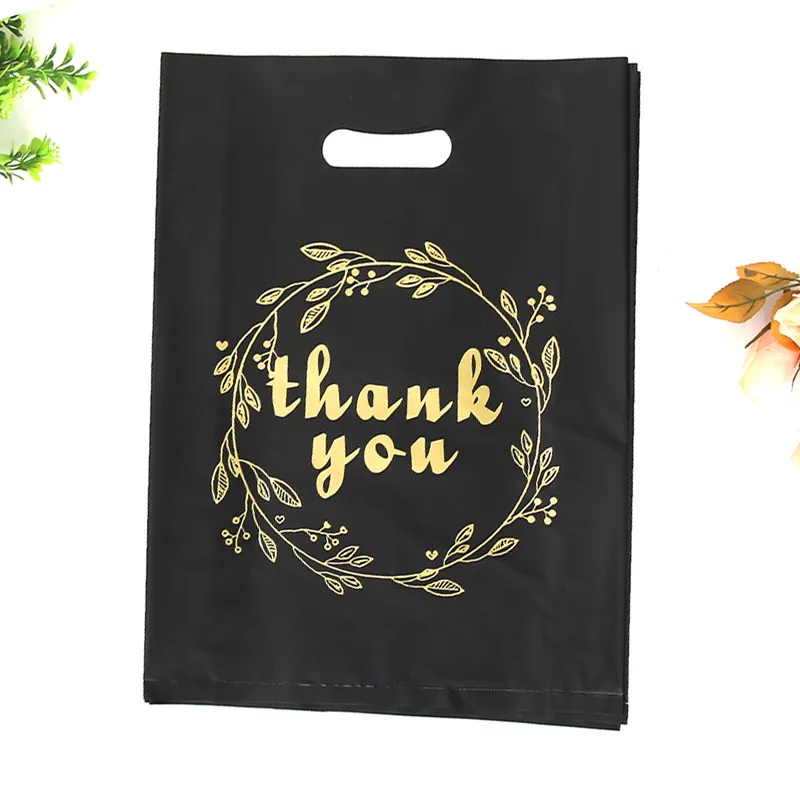 Logo personalizzato Stampato Riutilizzabile Grazie Shopping Bag di Plastica Con Die Cut Handle