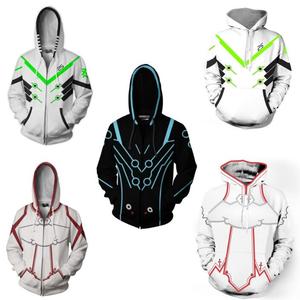 OEM ODM SWORD Art Online <span class=keywords><strong>SAO</strong></span> hoodie <span class=keywords><strong>Kirito</strong></span> kirigaya Kazuto เครื่องแต่งกายคอสเพลย์ผู้ชายผู้หญิงเสื้อกันหนาวพิมพ์ลาย3D แจ็คเก็ตแบบสวมมีซิป - Product Image 5