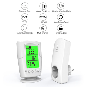 Inteligente de Control remoto inalámbrico termostato + enchufe de zócalo de calefacción, refrigeración, Programa de controlador de temperatura con pantalla LCD con retroiluminación - Product Image 4