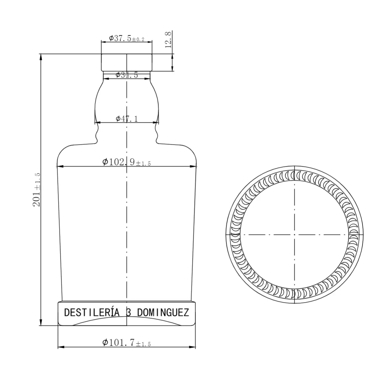 Botella de vidrio transparente de lujo, frasco de lujo ruso de 700ml, transparente, fabricante de botellas de vidrio personalizado, venta al por mayor