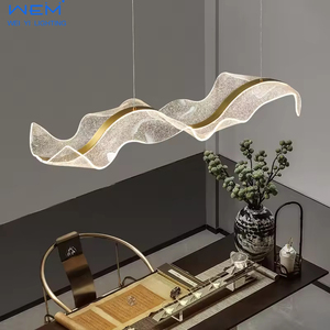 Fabrika özelleştirilmiş Led ipek dalga şekilli cam lamba ayarlanabilir parlaklık cam kolye ışıkları ile - Product Image 3