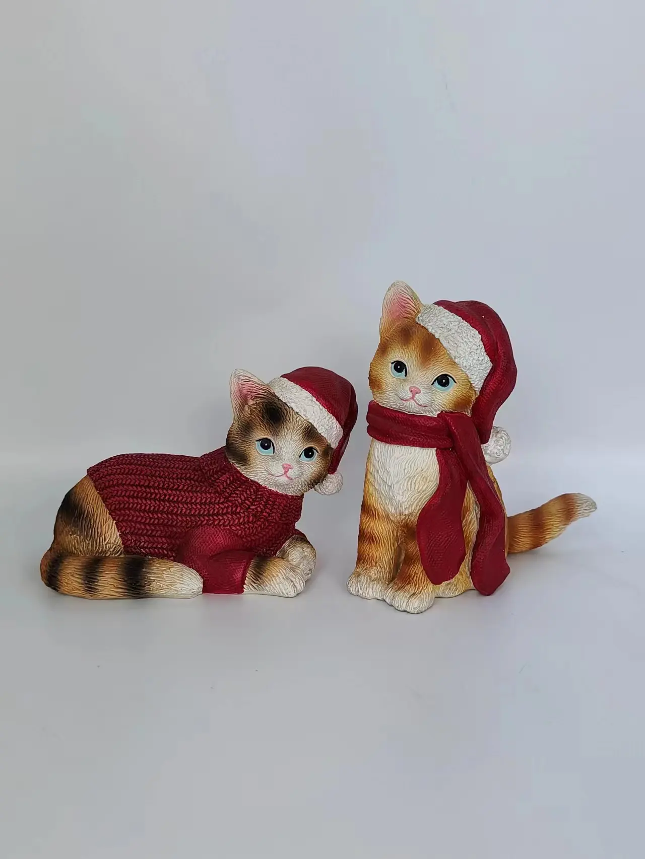 4 jenis lucu mode realistis seni hewan patung kucing Resin kerajinan hadiah Dekorasi Rumah