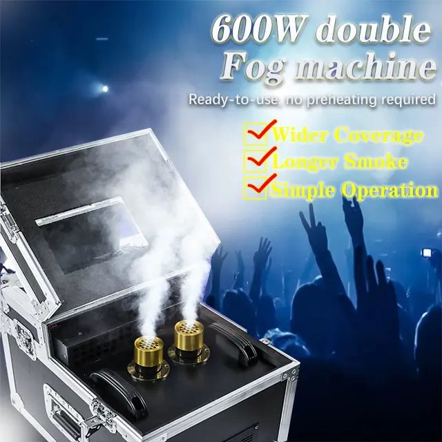Sis pus sis makinesi 600W çift duman sis pus sis makinesi çift çıkış sahne DJ etkisi Misting sisleme makinesi