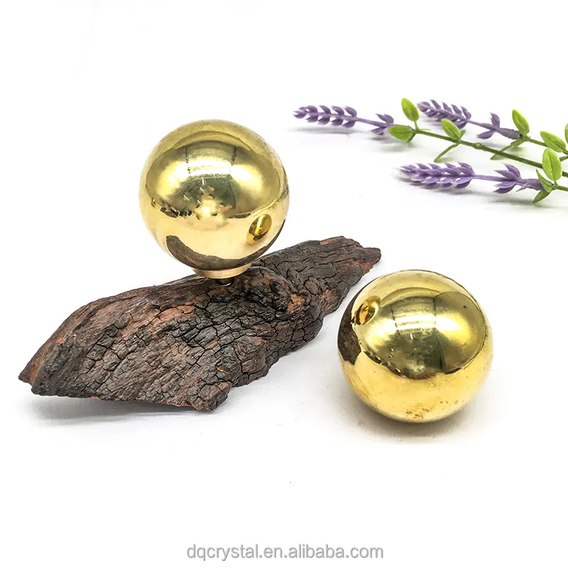 Holesale-bolas de cristal de pirita, esfera pulida de cobre dorado, para decoración del hogar y regalos