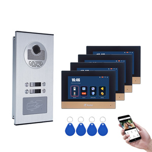 Sistema de intercomunicación de edificio de vídeo WIFI con soporte de visión nocturna desbloqueo remoto intercomunicador bidireccional timbre de 7 pulgadas para apartamentos