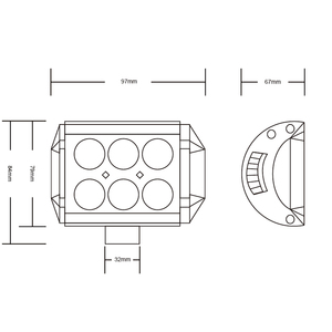 YELLOW LUZ Mini Light bar <strong>12</strong> <strong>Volt</strong> 18w Vehicle <strong>Led</strong> Work Light 6LED 4INCHES MICA AMARILLA - Product Image 4