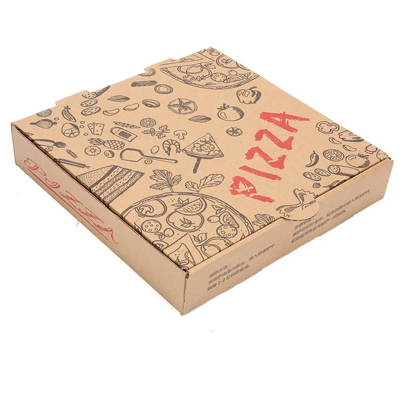 卸売生分解性カスタマイズ高級ピザ段ボール紙郵送アパレルカスタム折りたたみフードボックス包装