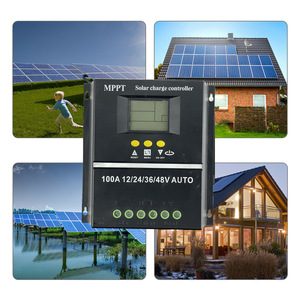 MPPT 60A 80A 100A regolatori solari fotovoltaici 12V 24V 36V 48V regolatore di carica solare automatico caricabatteria solare fotovoltaico con LCD e doppio USB