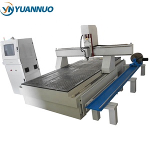YN 1325 JiNan 3 ejes 4 ejes 3D columna MultiCam Cnc enrutador talla de madera máquina de corte con accesorio giratorio para la venta - Product Image 5