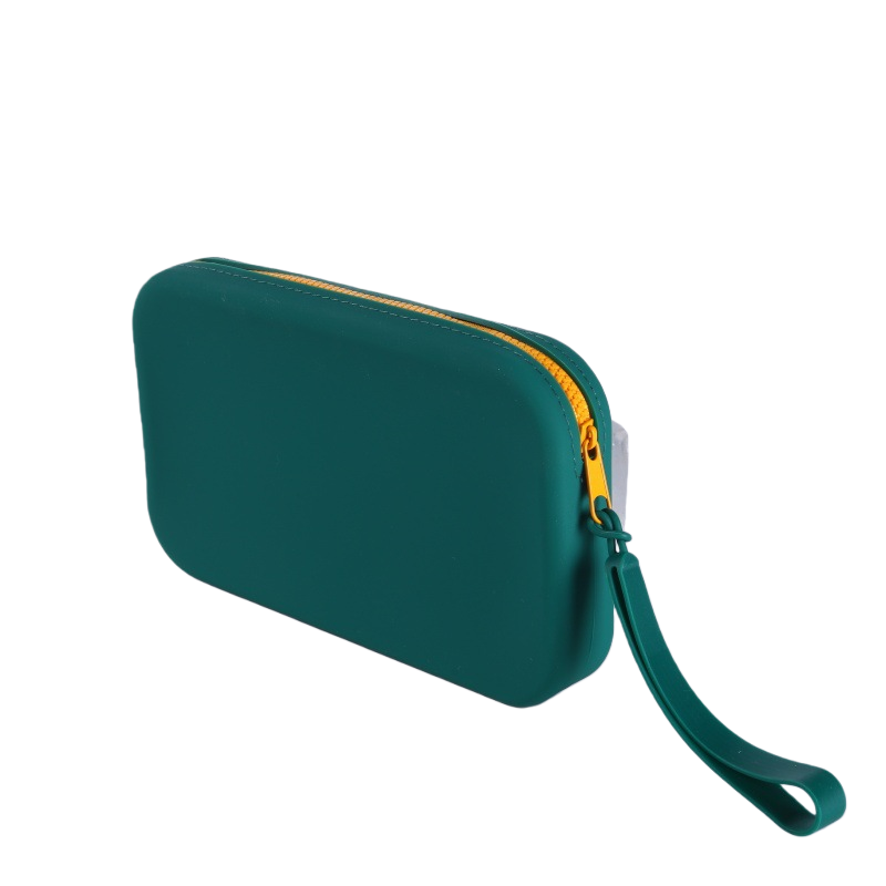 Two-color dark green-108 size rectangular handle bag