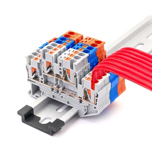 Bloque de terminales de riel Din de conexión de resorte de doble nivel de conductor de cable de - Product Image 6