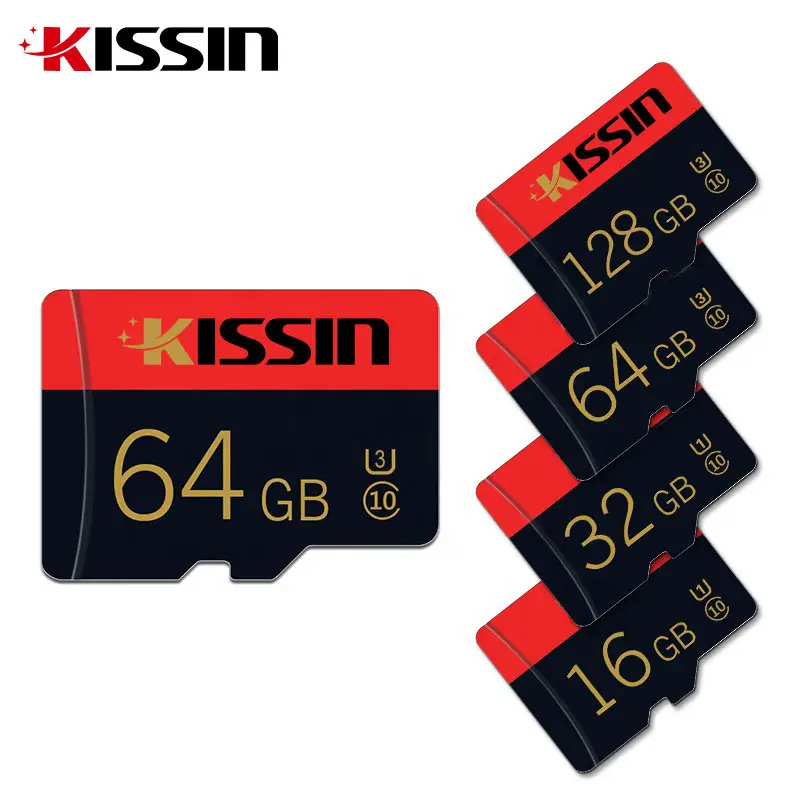 KISSIN 공장 직접 마이크로 TF SD 카드 8 GB 16GB 32GB 64GB 256GB sdxc U3 속도 메모리 카드 128GB SD 카드