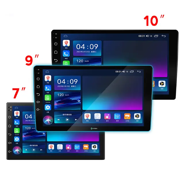 Kit multimídia automotivo touchscreen, 7, 9, 10 polegadas, 2din, android, rádio, gps, navegação, player de vídeo