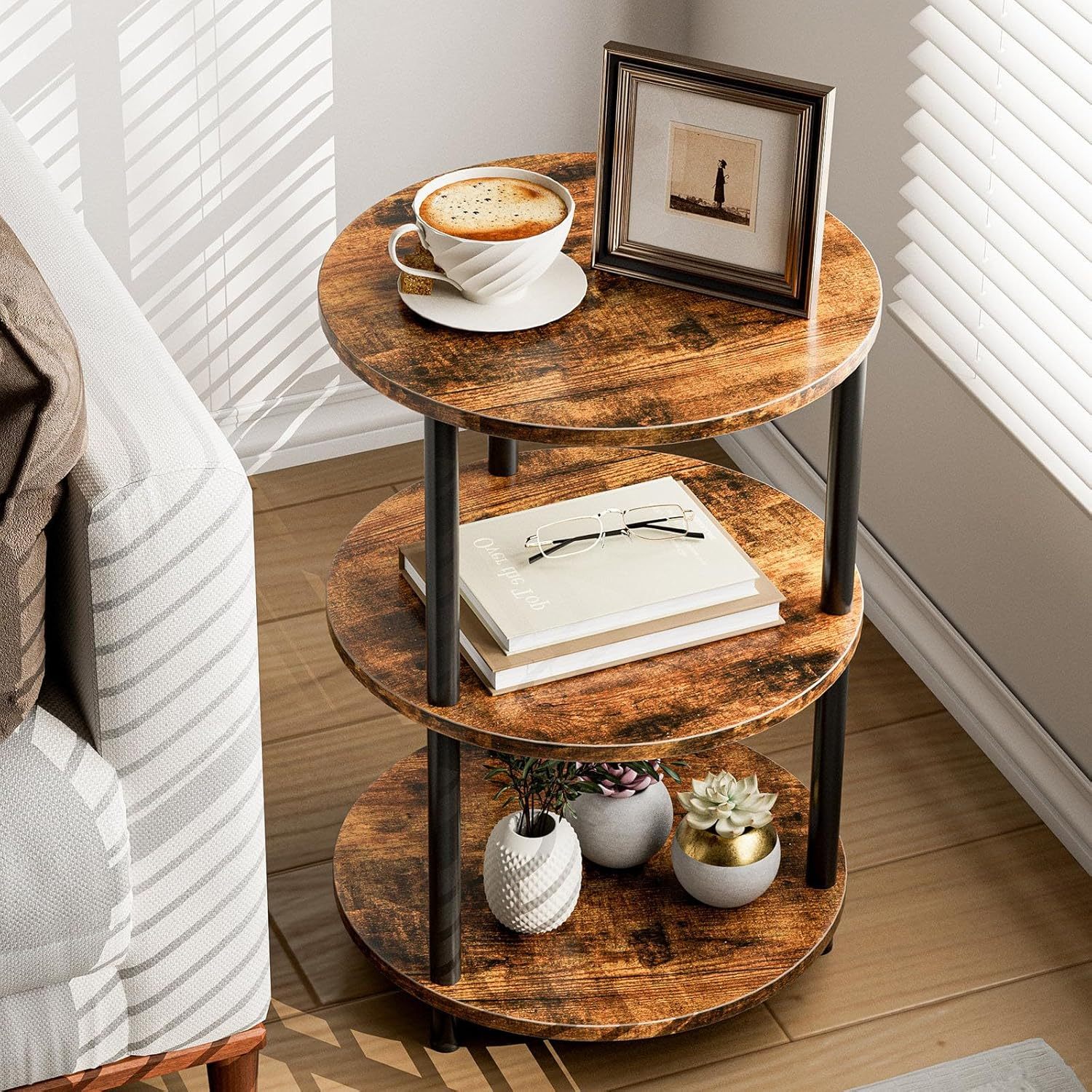 Rustic brown-no power outlets