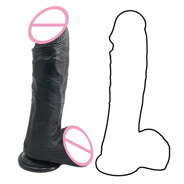 FAAK-juguetes sexuales realistas de silicona para mujer, tapón anal artificial gigante de 26cm, 10 "y 5,5 cm, color negro