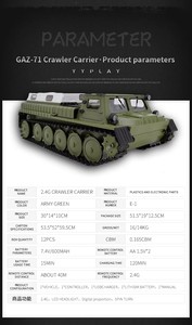 WPL <span class=keywords><strong>E1</strong></span> RC kamyon RC paletli 1/16 RC Off-Road 2.4G tam orantılı paletli taşıma kamyon askeri ordu araba çocuklar hediye oyuncak