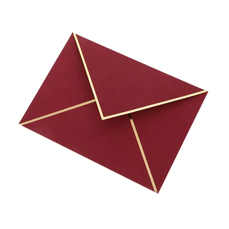 Индивидуальная дизайнерская пригласительная подарочная карта бумажные конверты визитная карточка свадебные конверты с золотой каймой