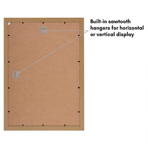 13x19 Picture <strong>Frame</strong> in Light Wood Engineered Wood with Shatter Resistant Glass Horizontal and Vertical Formats for Wall