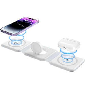 2025 New Design Foldable 3-in-1 Wireless Charger DC <strong>Port</strong> 15W <strong>Output</strong> Power <strong>Input</strong> 9V/2A - Product Image 1