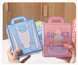 School Bag Type Cartoon Gift <strong>Box</strong> Portable Baking Snack <strong>Candy</strong> <strong>Box</strong> Children <strong>s</strong> Birthday Gift Packaging Paper Bag - Product Image 5