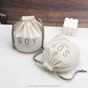 Drawstring Bags Cotton White Gold <strong>String</strong> Dust Bag With Custom Printed Logo Luxury New Design Promotional Draw Flat Bottom - Product Image 1