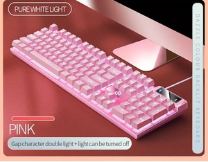 Moda Rgb retroiluminado K500 104 teclas teclado con cable Color mezclado Usb Pc ordenador sensación mecánica teclado para juegos para jugador de oficina - Product Image 3