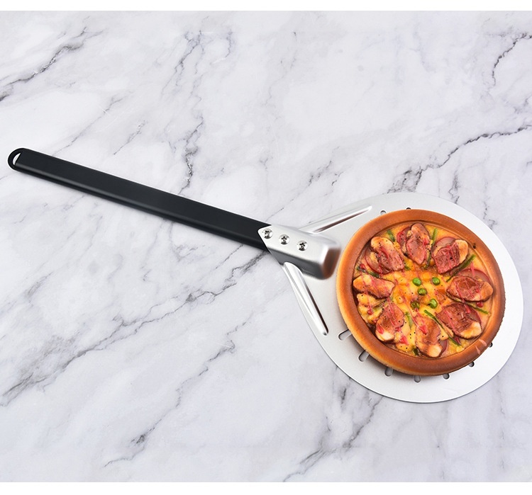 Spatule à pizza blanche 9 pouces + manche en aluminium 40 cm