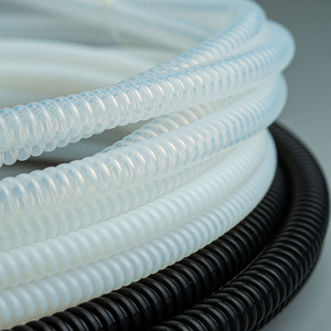 Flexible Medical PTFE/PFA/FEP <strong>Corrugated</strong> <strong>Tube</strong> Transparent F4 Bellows Plastic Ripple Wave Hose Ptfe