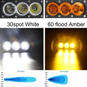 9-32V màu kép dẫn thanh ánh sáng 6-53.5 inch đường màu trắng hổ phách vàng tại chỗ lũ kết hợp chùm mới 2 năm 6000K <span class=keywords><strong>LED</strong></span> làm việc lặn ánh sáng - Product Image 2