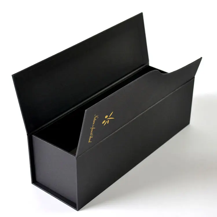 Atacado personalizado livro em forma magnético fechamento preto papelão papel caixa de presente para vinho tinto embalagem