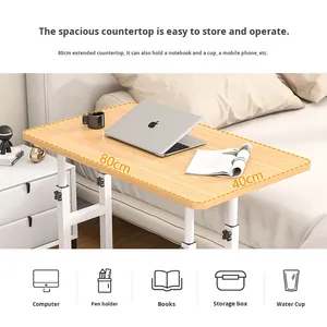 Mesita de noche de estudio de dormitorio de estudiante pequeño movible Escritorio de dormitorio de hogar para uso en computadora para escribir
