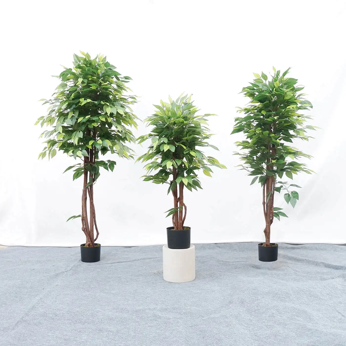 Artificial Plant Bonsai Green Plant Green Leaves Potted Bonsai Tree Decorative Ficus Tree Bonsai