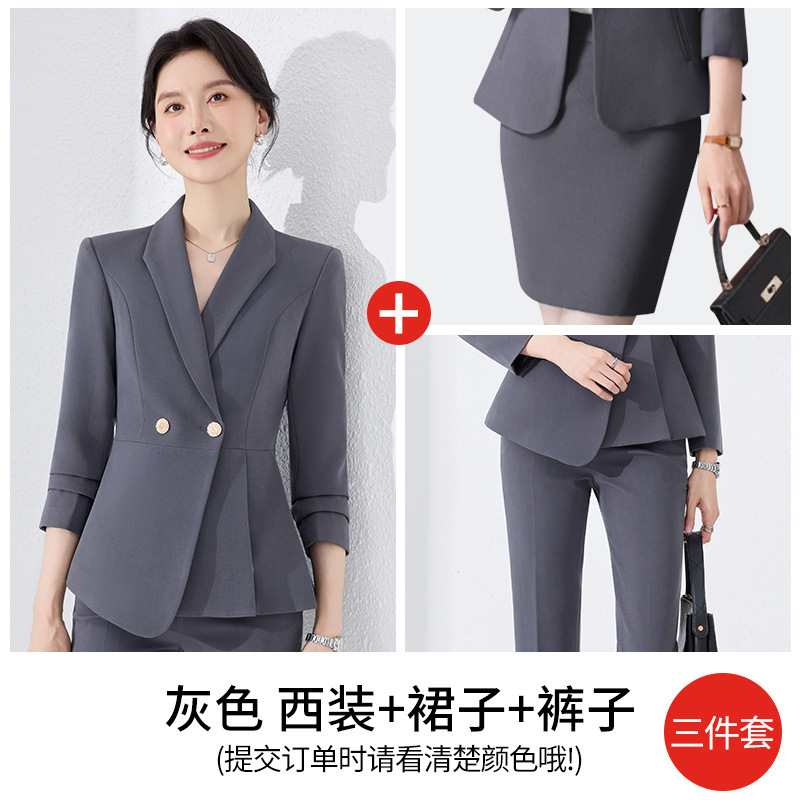 Grey suit pants and skirt