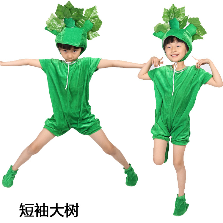 Manches courtes style arbre vert B