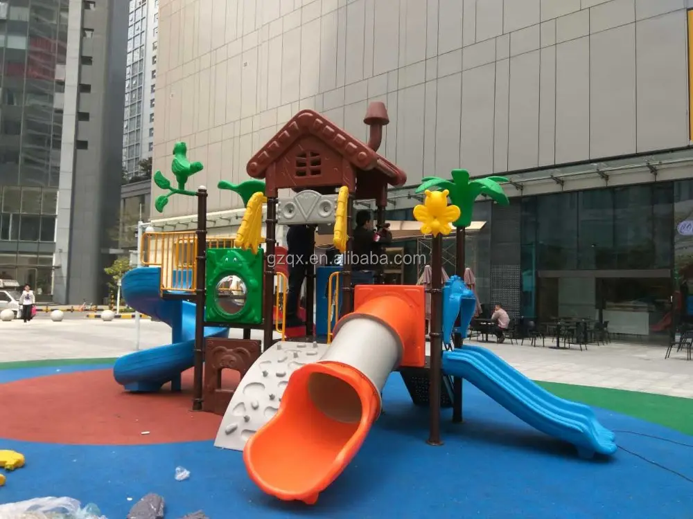 明るい色の子供の屋外の遊びの構造裏庭の遊び場セットQX-018B