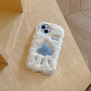 Sevimli kadın peluş işlemeli bulut desen karikatür telefon kılıfı tam koruma Anti sonbahar kapak iPhone 15 Pro Max 16 14 13 Pro - Product Image 5