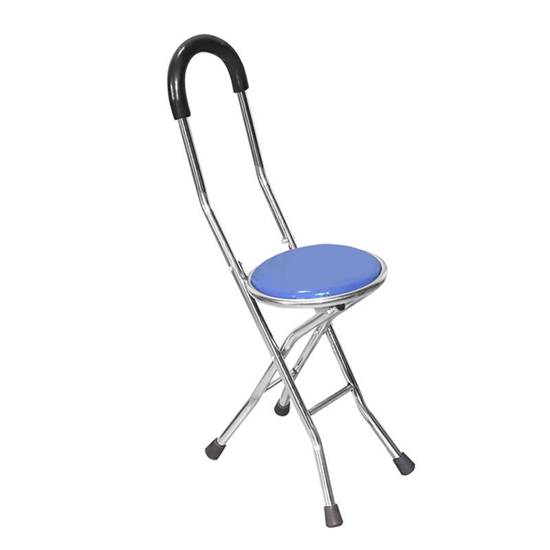 Tabouret canne bleu à quatre pieds