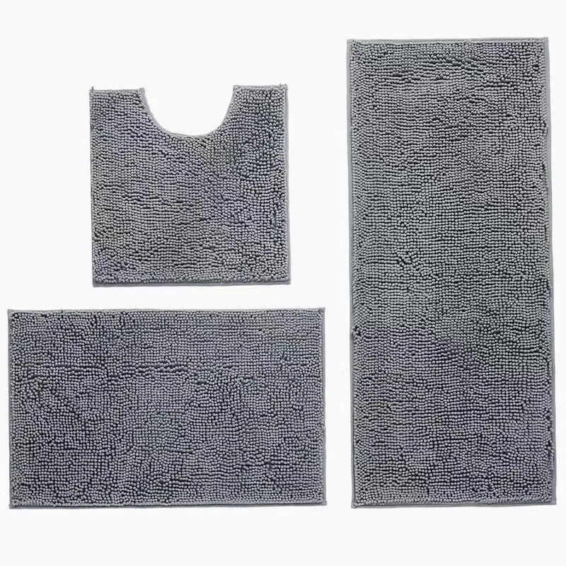 Tapete do banheiro, conjunto de 3 peças de tapete do banheiro anti-escorregamento