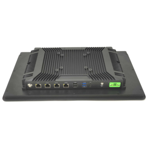 PC de panel de pantalla táctil resistiva de 15,6 pulgadas, instalación integrada en computadora de gabinete, todo en uno con 4 puertos LAN - Product Image 1